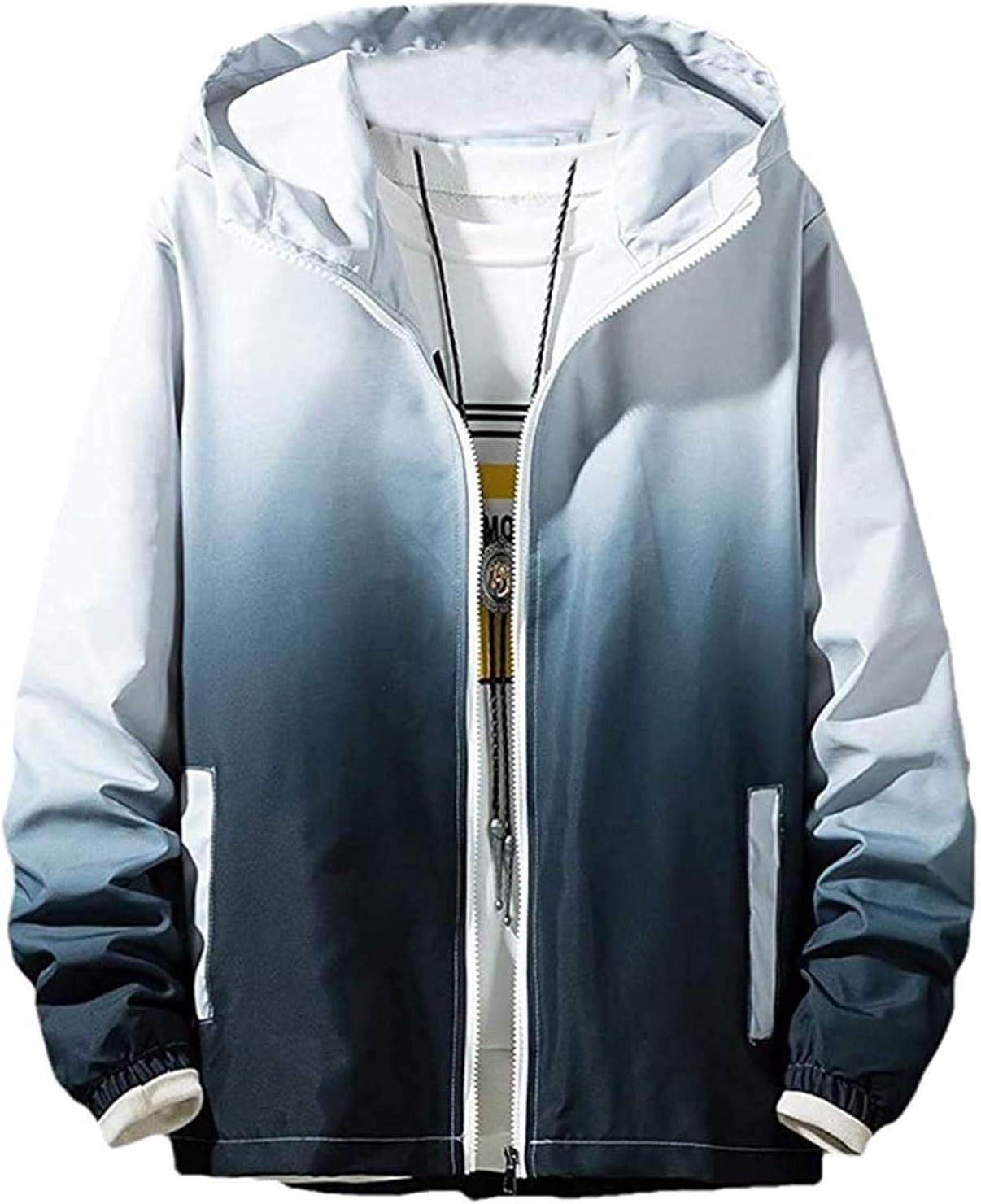 Men's Windbreaker Hipster Softshell Hoodie Zip Front Lightweight