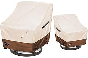 Jin Hrtoyi Outdoor Chair Covers 2 Pack, (33W x35D x38H inches)100% Waterproof Heavy Duty Patio Furniture Covers ,Outdoor Furniture Covers Waterproof for Patio Chair Covers,Beige&brown
