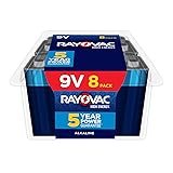 Rayovac High Energy 9V Batteries (8 Pack), Alkaline