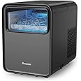 BREEZOME Ice Maker Countertop, Portable Ice Machine Self-Cleaning, 9 Cubes in 6 Mins, 26.5lbs/24Hrs, 2 Sizes of Bullet Ice, Ice Cube Maker with Ice Basket and Scoop for Home Kitchen Party Camping RV