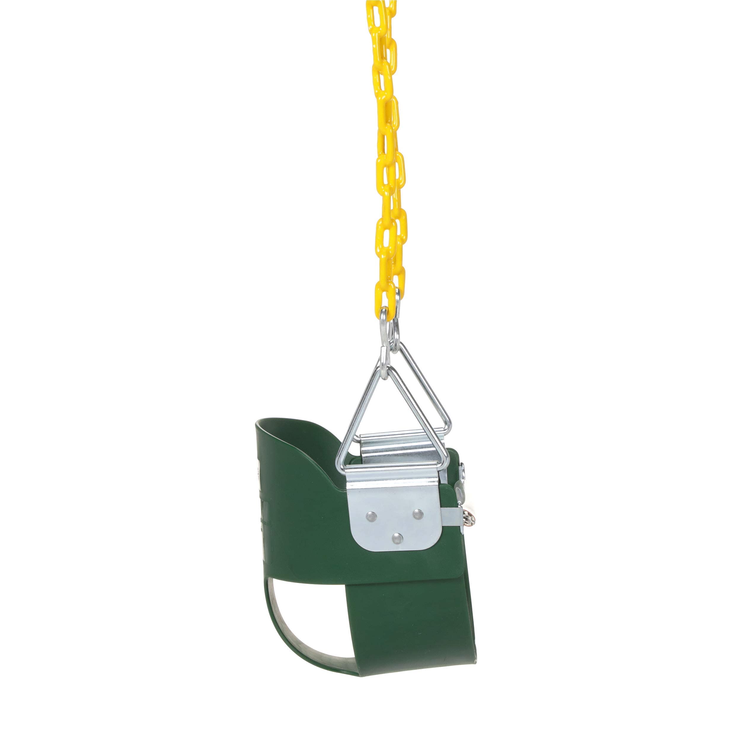 Eastern Jungle Gym Heavy-Duty High Back Half Bucket Toddler Swing Seat with Coated Swing Chains and Safety Strap