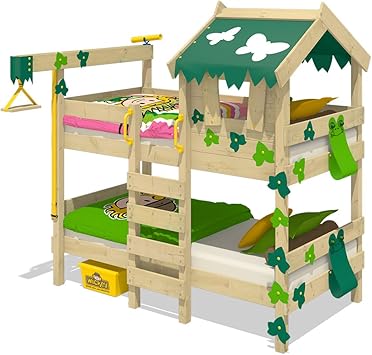 Wickey Etagenbett Crazy Ivy Spielbett Fur 2 Kinder Hochbett Mit Dach Kletterleiter Und Lattenboden Grun Apfelgrun 90x200 Cm Amazon De Baumarkt