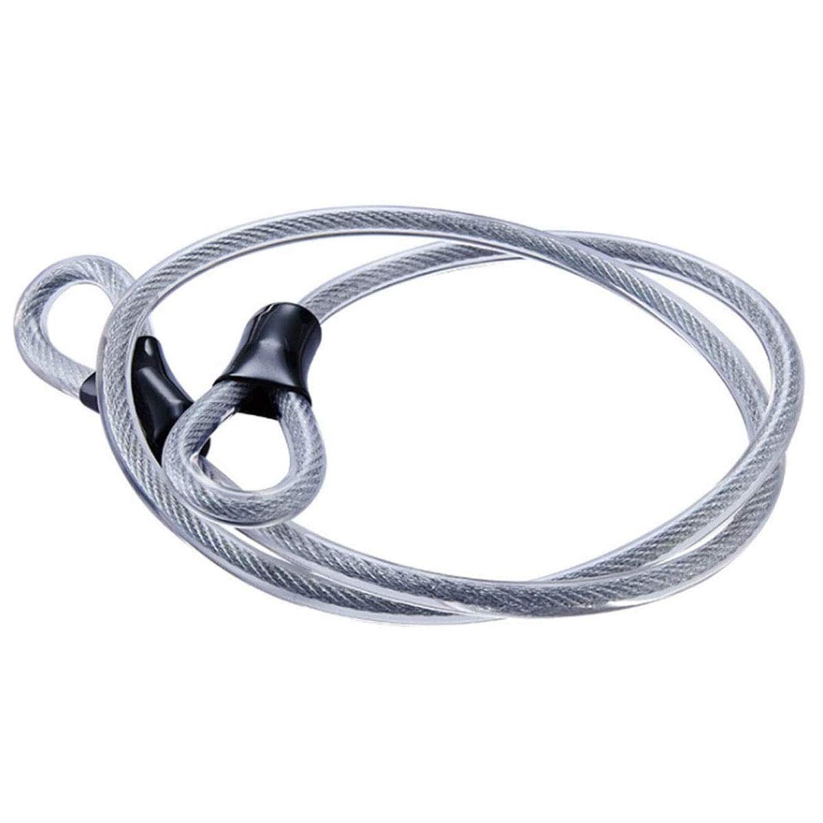 Stainless Steel Safety Cable, Double Loop Braided Steel Cable Flexible Lock Cable Lock 3/8 inch U-Lock, Padlock, Transparent Wire Rope with Ring, Electric Door, Bicycle, Glass Door Lock, Door Handle，