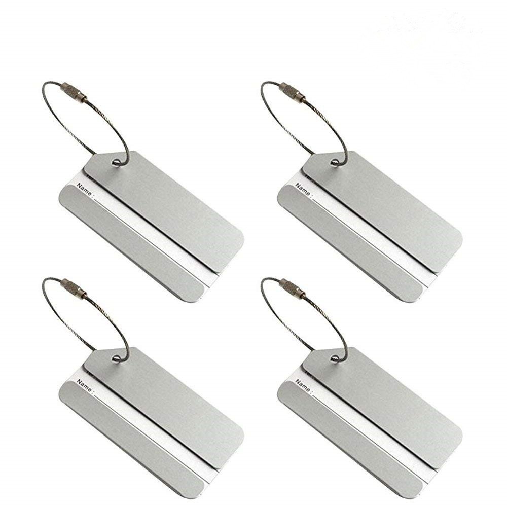 silver luggage tags