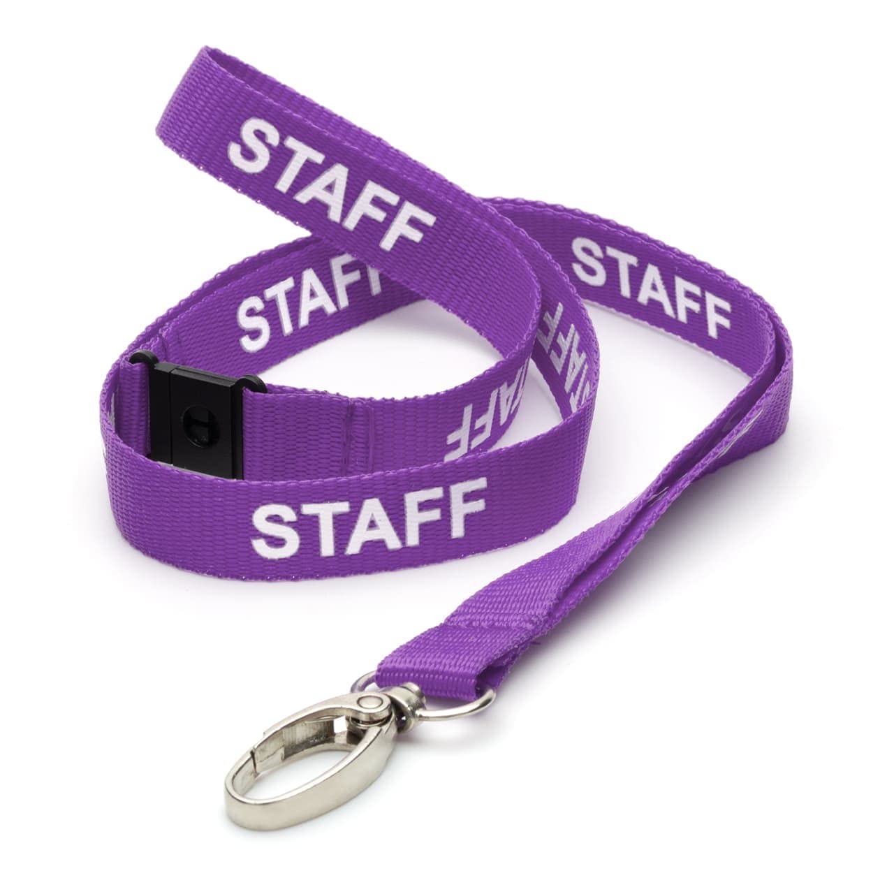 CKB LTD Purple Staff LANYARDS Breakaway Safety Lanyard Neck Strap Swivel Metal Clip for ID Card Holder - Pull Quick Release Design Pack of 10