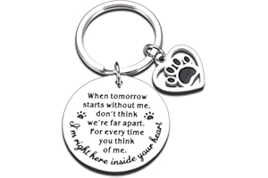 KINMES Pet Memorial Gifts When Tomorrow Starts Without Me Dog Cat Remembrance Keychain Loss of Dog Pup Puppy Sympathy Gifts for Men Women Pet Lover Owner Friends Rainbow Bridge Paw Print Presents