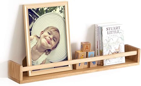 natural wood shelves nursery
