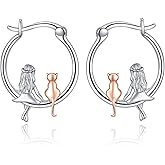 Animal Earrings 925 Sterling Silver Cute Animal Hoop Earrings Jewelry Gifts for Women