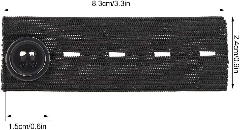 GOTOTOP 6 Pieces Belt Extension Buckle Maternity Pants Adjustable Extender Elastic Band Pregnancy Belt Black and White Belly Belt (Black) - Image 4