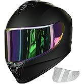AUBOA Motorcycle Helmets for Adult Men Women, Full Face Lightweight Street Bike Racing DOT Helmet with Extra Clear Visor Model AU-T801