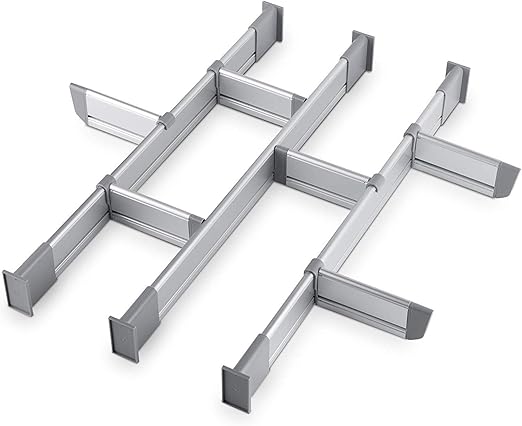 Practical Comfort Adjustable Drawer Organiser Elegant Aluminum