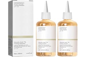 HANNAHCOS 2PCS Ordinary Glycolic Acid 7% Toner, Glycolic Sour 7% Toning, Glycolic Acid 7%, Facial Exfoliation Astringe Pores-100ML