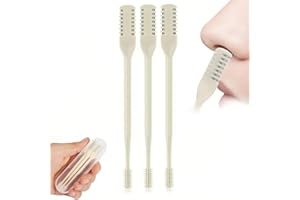 limveso 2-in-1 Nasal Hair Cutter, 2025 Upgrade Portable Manual Double Sided Nose Hair Knife, 360° Nostril Hair Remover Tool, Nasal Hair Cutter for Men Women, Soft Cleaning Brush (Mix 1, 3PCS)