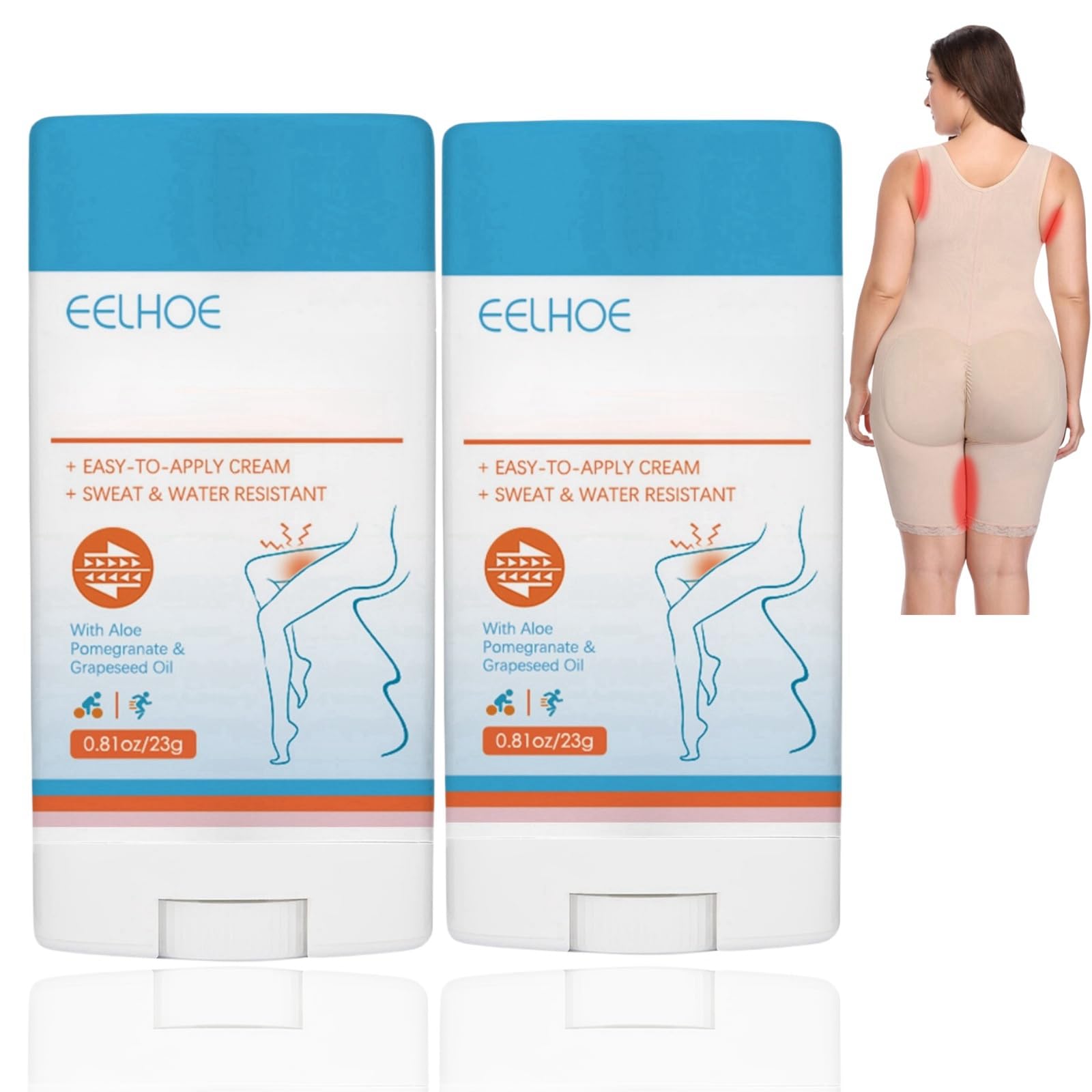 2PCS Anti-Chafe Protection Stick - Waterproof & Breathable Glide Balm for Running - Sweat-Resistant Body Protection