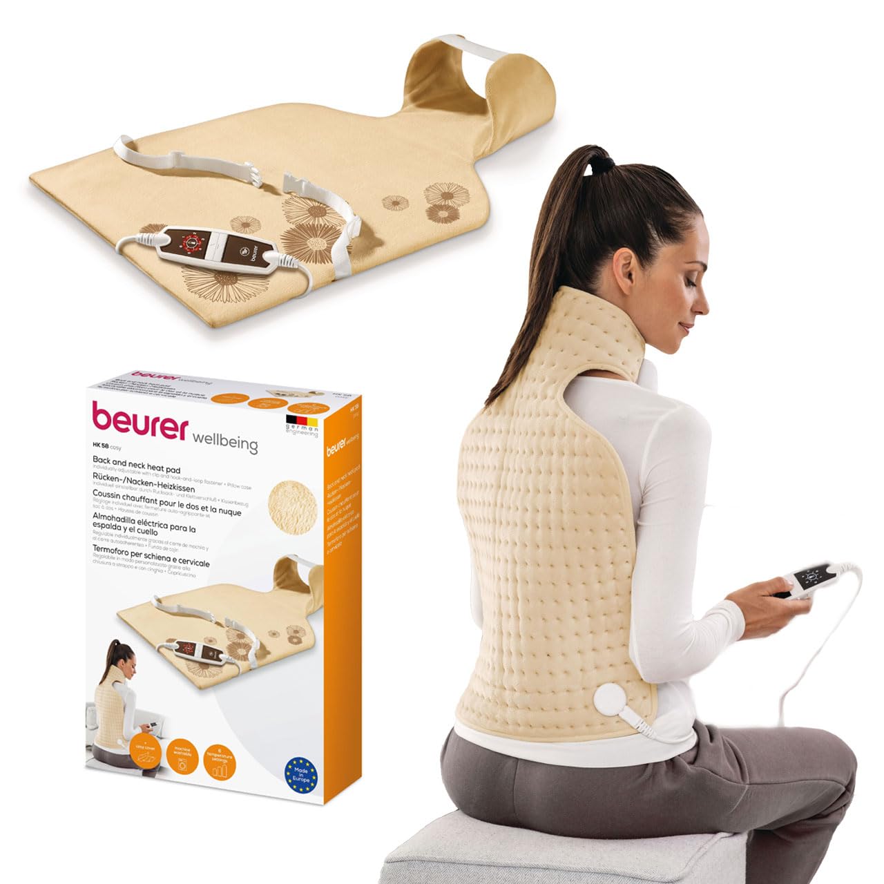 Beurer Washable Cosy Back and Neck Heating Pad HK58