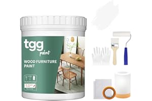 tgg Wood Furniture Paint-chalk paint for furniture,wood paint All in One paint kitchen cabinet paint,countertop paint-non toxic,No Sanding or Priming (White)