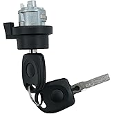WELLBOX Ignition Switch Steering Lock Cylinder with Key 1T0-905-855-A - Ignition Starter Switch Compatible with Tiguan, VW Jetta, Golf, Beetle, EOS, Passat, Audi A3, A4, A6, TT (No Chips)