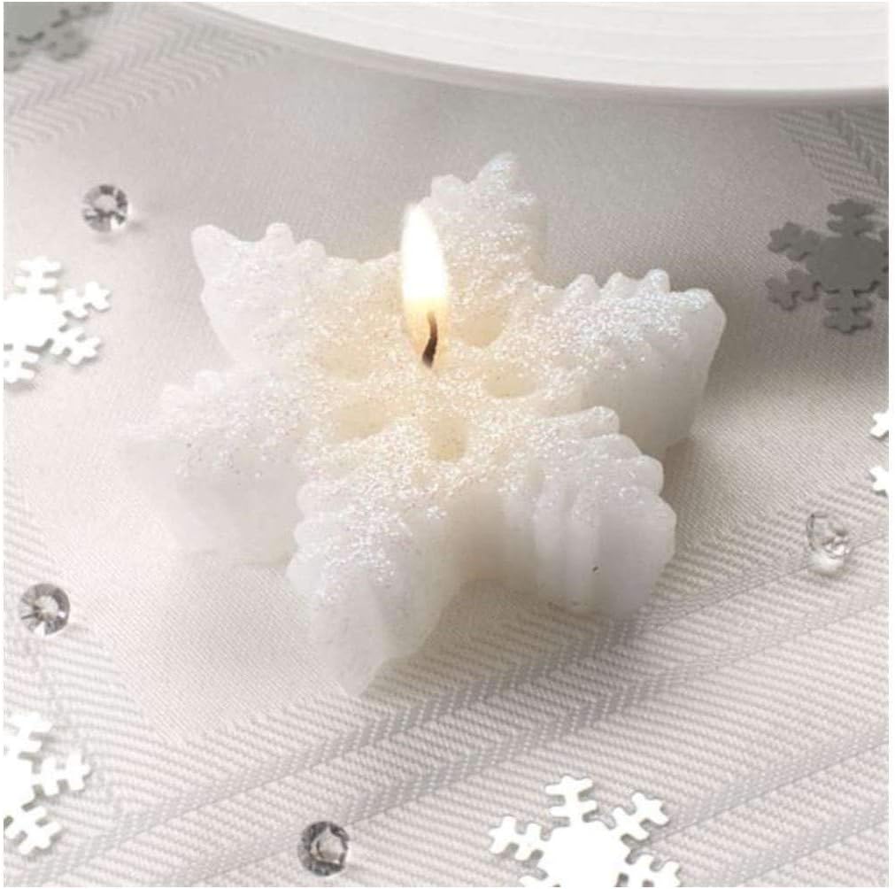 PACK OF 3 SNOWFLAKE CANDLES Amazon.co.uk Kitchen & Home