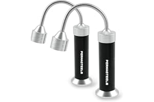 Permasteel Magnetic Grill Light | 2-Pack Outdoor BBQ Grill Light, Bright LEDs, Flexible Gooseneck, PA-12002-AM, Compact, Outside Lighting for Gas Grills, Black