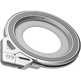 Aulumu G09 Magnetic Ring Grip | Omnidirectional Rotation | MagSafe Compatible | Aluminium Alloy Construction | Stable Dual-Sided Magnetic Attachment | Includes Handle Ring Phone Stand- Silver