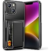 Vofolen for iPhone 14 Case Wallet with Card Holder [Max 5 Cards] Dual Layer Heavy Duty Shockproof Drop Protective Hidden Flip ID Slot Slim Cover for iPhone 14 Phone Case for Men Women, 6.1 Inch Black