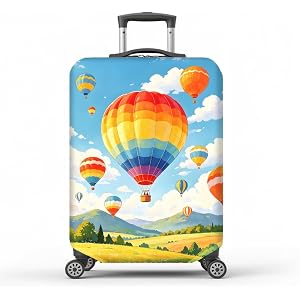 MAYJOYDIY Hot Air Balloon Luggage Cover Romantic Balloon Elastic Baggage Covers Sky Clouds Dust-Proof Suitcase Sleeve Anti-Sc