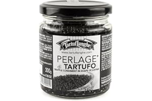 TartufLanghe Black Truffle Caviar Pearls – Luxury Italian Truffle Pearls, Perfect for Enhancing Dishes, Gourmet Gift – 200g Jar 7.05 OZ