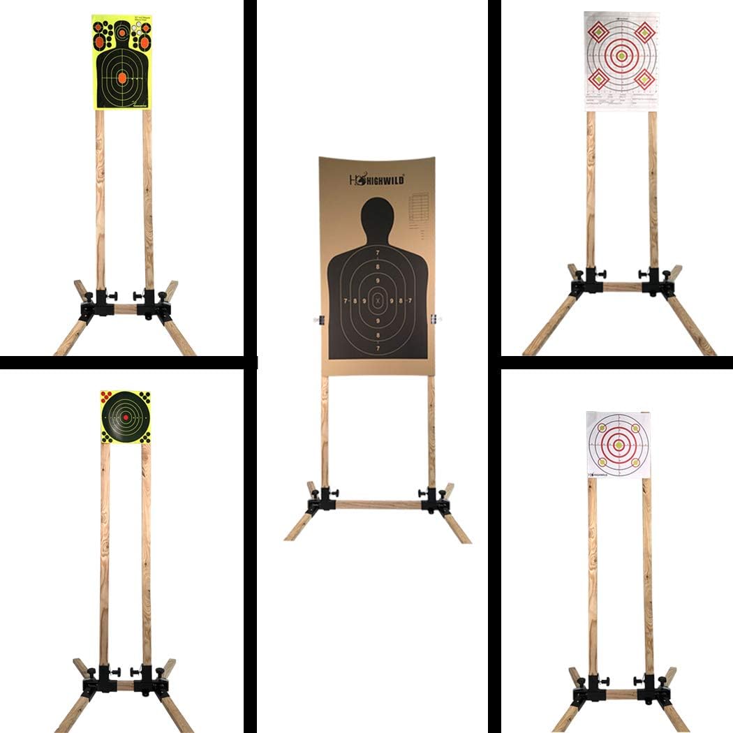 Highwild Adjustable Target Stand Base for Paper Shooting Targets Cardboard Silhouette - USPSA/IPSC - IDPA Practice (2 Set) : Sports & Outdoors