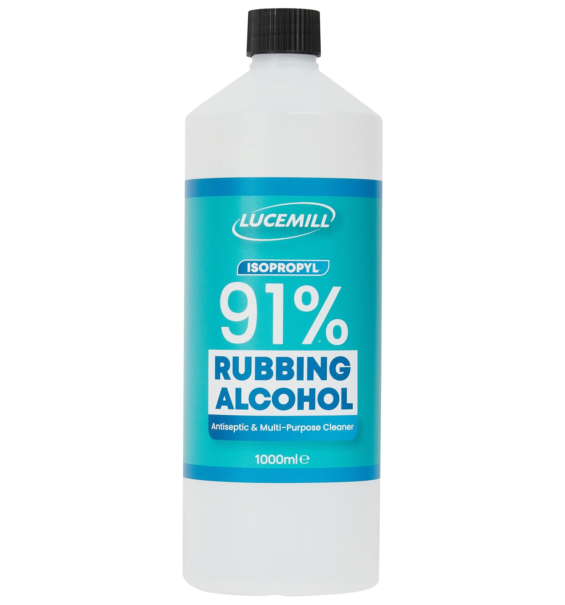 Lucemill 91% Rubbing alcohol | 1 litre | Super Strength IPA First Aid Antiseptic | 91% Isopropyl Alcohol | Clear Liquid — image 1