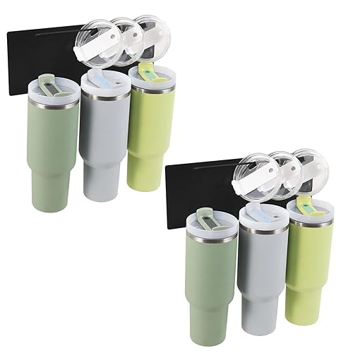 Sincereshe 2 Pack Ultra-Strong Magnetic Cup Holder for Stanley 40oz&30oz Tumblers - Space Saving Fridge Organizer with Integrated Lid Organizer