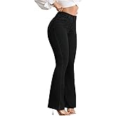 WDIRARA Women's High Waisted Flare Jeans Stretchy Bell Bottom Denim Pants