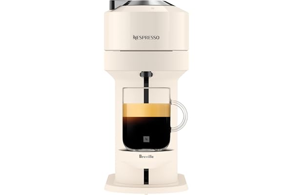 Nespresso Vertuo Next Single Serve Coffee and Espresso Machine by Breville, White and Chrome