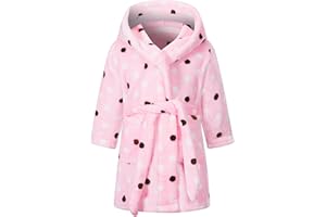 Fashion Design Fleece 𝐑obes for Toddler Girls Boys Warm Comfy Long Sleeve Flannel 𝐁ath𝐫obe Hoodie Belted 𝐑obe