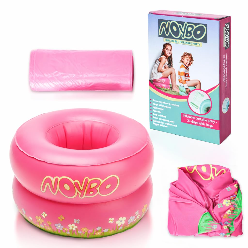 Noybo – Travel Potty Seat & Training Potty for Toddlers and Kids - Lightweight, Inflatable, Foldable and Easy to Go Out (Pink)