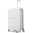 Samsonite Freeform 24-Inch Medium Luggage with Dual 360° Spinner Wheels - Checked Suitcase - TSA Lock, Airline-Approved - Lightweight Durable Polypropylene Expandable Hardshell - White/Grey
