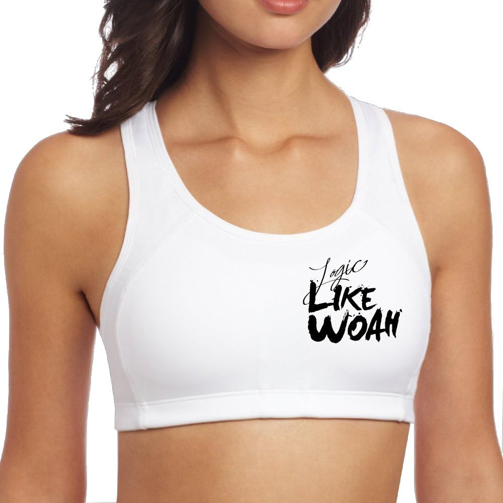 ZOENA Women's Fashion Logic Like Woah Lyrics Yoga Bra