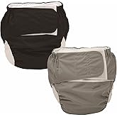 ReUseLife 2 Pieces Adjustable Washable Reusable Cloth Incontinence Underwears for Women and Men,Adult Cloth Diaper,Waist 26-50 Inches