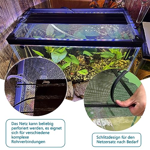 Antipump-Netz für Fischtanks 94X46cm Magnetische Anziehung, freies Öffnen und Schließen Es verhindert, DASS Fische, Reptilien, Schildkröten andere Tiere entkommen