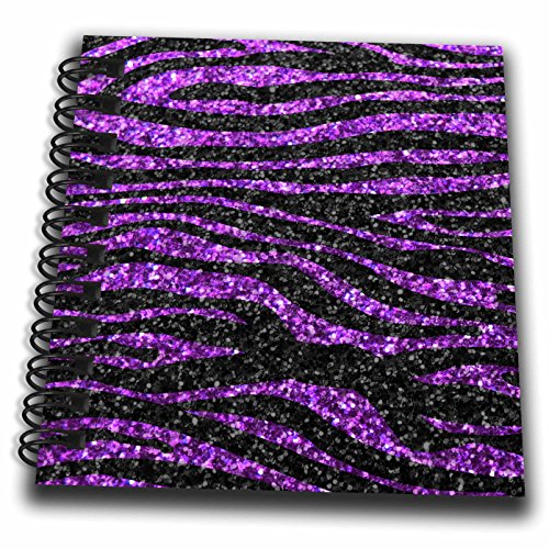 3dRose db_113175_3 Purple and Black Zebra Stripe Print Faux Bling Photo Not Act…
