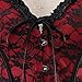 Women's Lace Through Top Floral Overbust Corset Waist, 815red, Size Medium