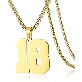 SKQIR Number Necklace for Men Black Baseball Jersey Number Pendant for Boys Athletes Number Chain Pendant for Boys Sport Stainless Steel necklace Stocking Stuffers Christmas New Year Gifts for Men