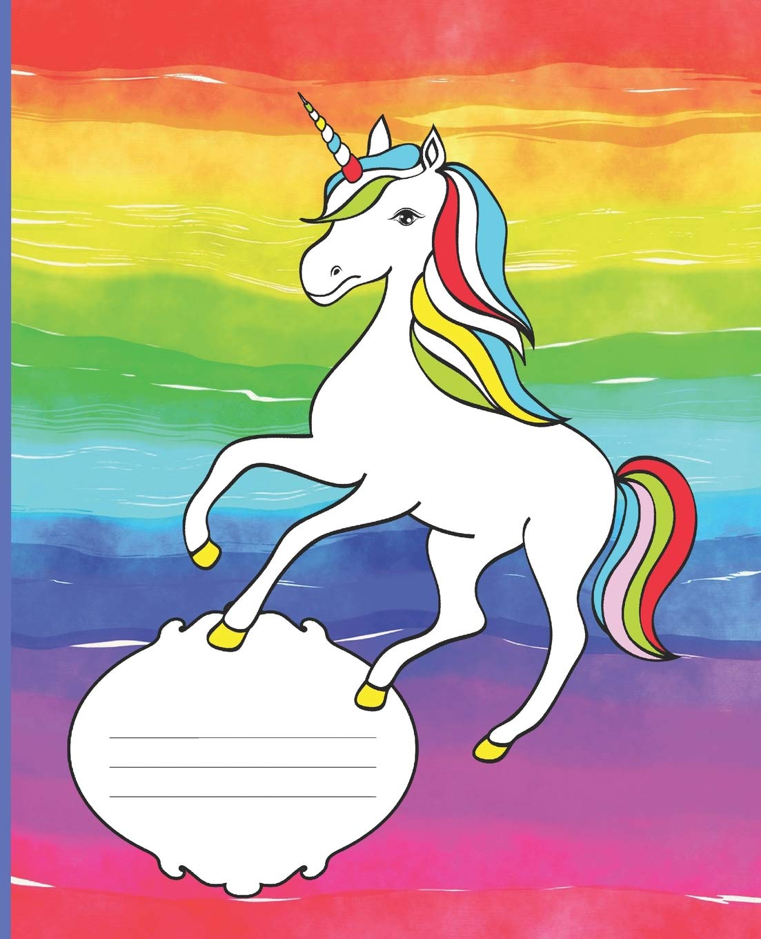 Buy Cute Unique Water Color Rainbow Unicorn Cover Girl Composition Wide Ruled Blank Line School Notebooks Cool Covers Girl Notebooks Things And Stuff For School And Home Book Online At Low Prices In