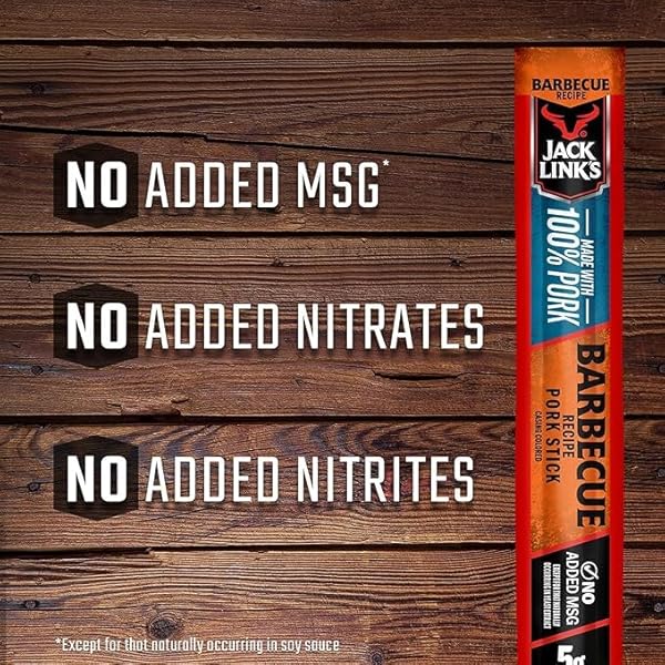 JACK LINK’S MEAT STICKS, BARBECUE RECIPE PORK – PROTEIN SNACK STICK WITH 5G OF PROTEIN, MEAT SNACK STICKS MADE WITH 100% PORK, KETO FRIENDLY – 0.92 OZ. (1 COUNT)