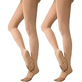 MANZI Convertible Dance Tights Adult Women Pro Transition Ballet Tights Ultra-Soft Pack of 2