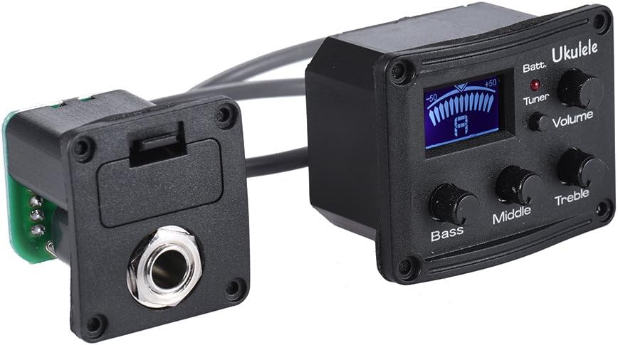 ammoon Ukulele Ukelele Uke Piezo Pickup Preamp 3-Band EQ Equalizer Tuner System with LCD Display