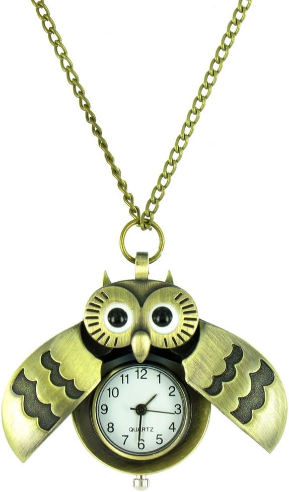 iLoveFashionAccessories Gold Owl Pocket Watch Necklace