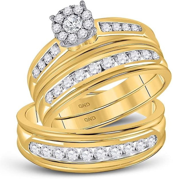 FB Jewels 14kt Yellow Gold Trio His & Hers