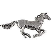 Horse Galloping Pin, Pewter, 1.75 Inches, 100% Handmade in the USA, Race, Equestrian, Pony, Realistic, Metal, Lapel, Hat, Brooch, Gift, Jewlery, Over 3100 Unique Designs