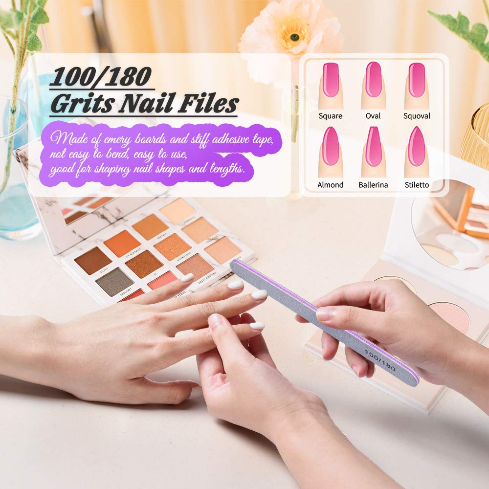 Nail Files and Buffers, Morgles Professional Manicure Tools Buffers Block Tools 100/180 Grit Nail Scrubbing Brush 14pcs : Beauty