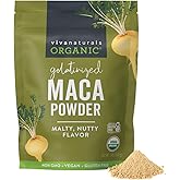 Viva Naturals Organic Maca Powder, Gelatinized, 16 oz (1 lb) – Vegan, USDA Organic, Gluten-Free, Non-GMO Peruvian Superfood in Resealable Bag